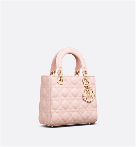 Microborsa Lady Dior Pelle di agnello Cannage rosa cipria 